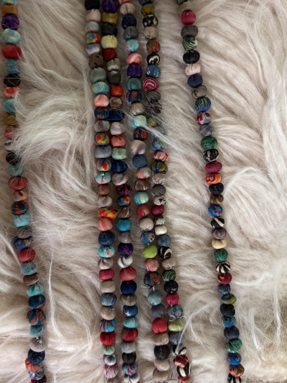 necklace recycled antique saree cotton & silk 23"- 21" $50 each